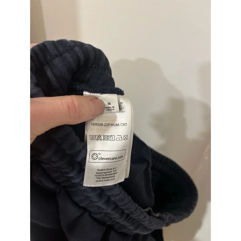 Scotch & Soda Unisex‎ Organic Cotton Navy Teal Detail Jogger Sweatpants Size M